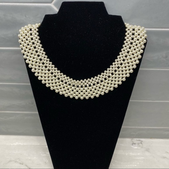 Faux Pearl Beaded Choker Necklace Neo Dandy Multi strand classic - Picture 1 of 3